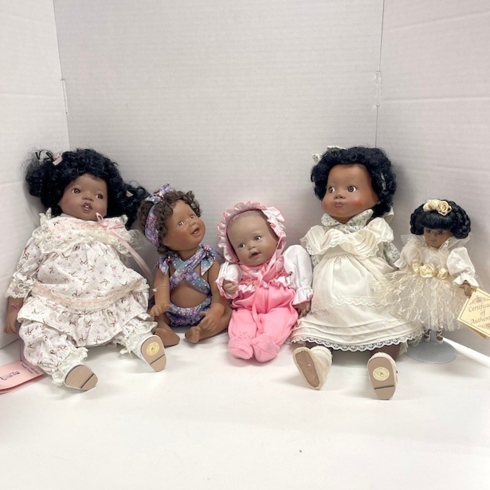 5 AA Vintage Porcelain Dolls Ballerina Baby Doll Kissing Cousins Naomi Yolanda